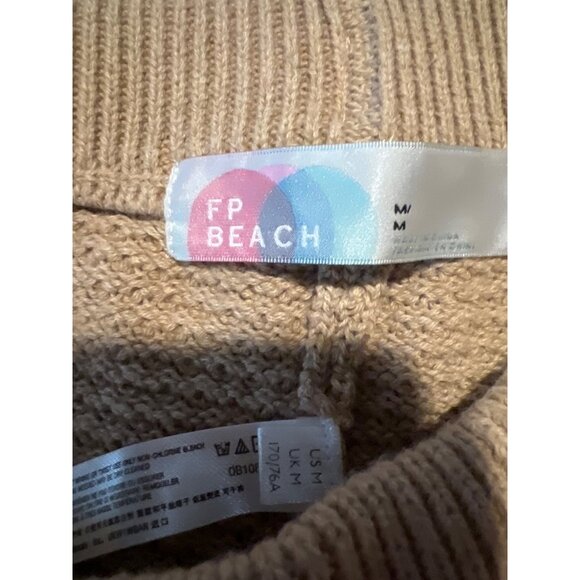 Free People Beach Hailee Waffle Knit Sweater Pants Wide Leg  M - Picture 6 of 9